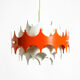 Beautiful small original 1960s Space Age metal pendant lamp by Doria