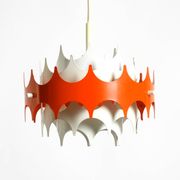 Beautiful small original 1960s Space Age metal pendant lamp by Doria