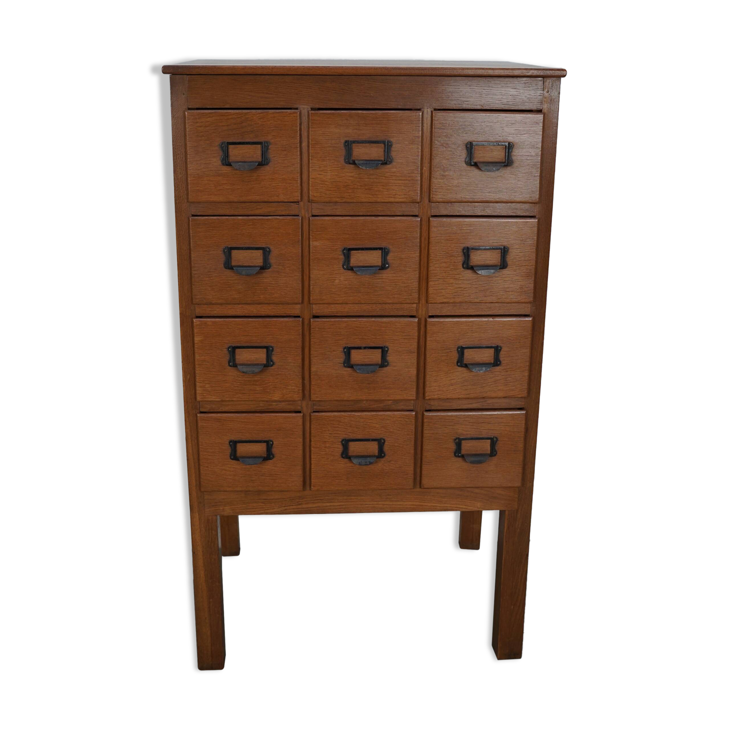 Vintage Dutch Oak Apothecary / Filing Cabinet, 1930s
