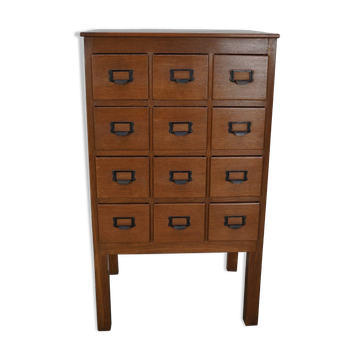 Vintage Dutch Oak Apothecary / Filing Cabinet, 1930s