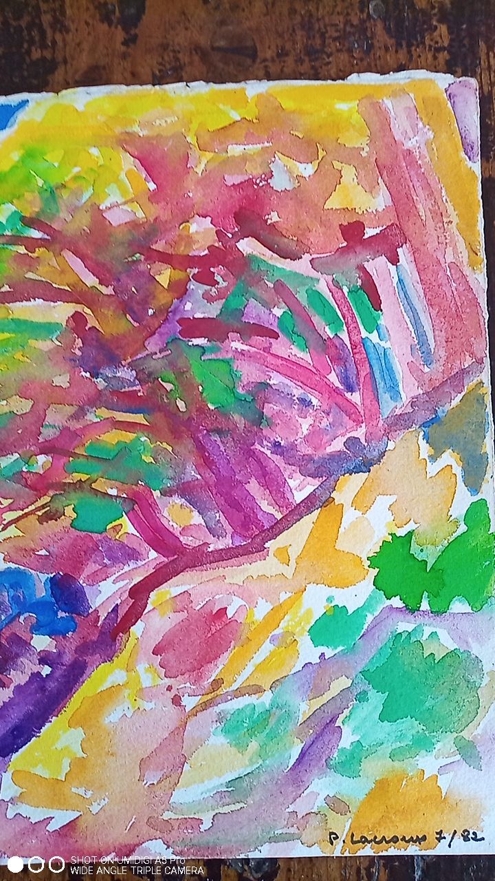 Pierre Lacroux (1909-1993) Gouache - 28,5 x 38cm - 1982