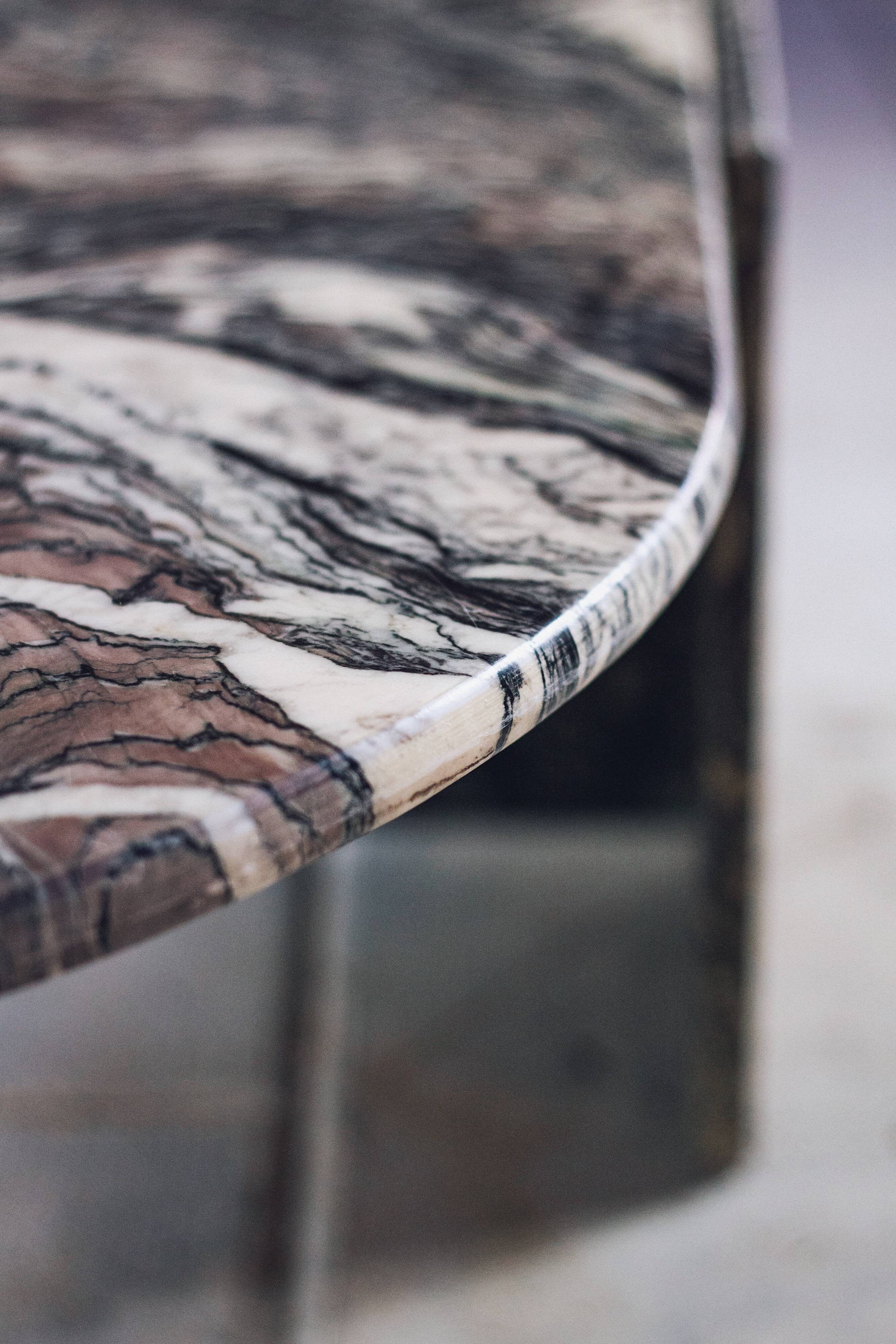 Eye-shaped marble coffee table by Roche Bobois, 1970