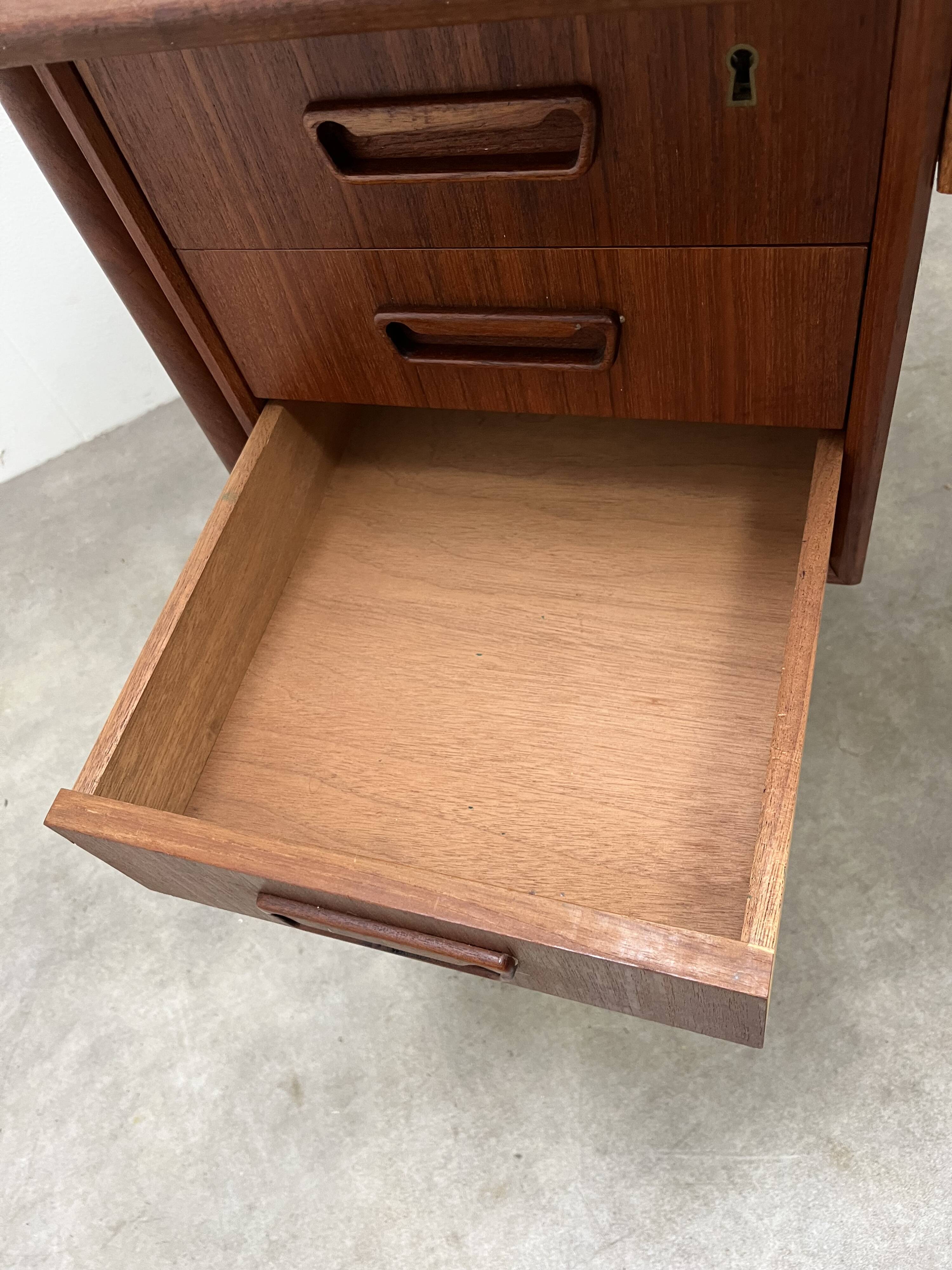 Scandinavian double-sided desk, teak, 1960s