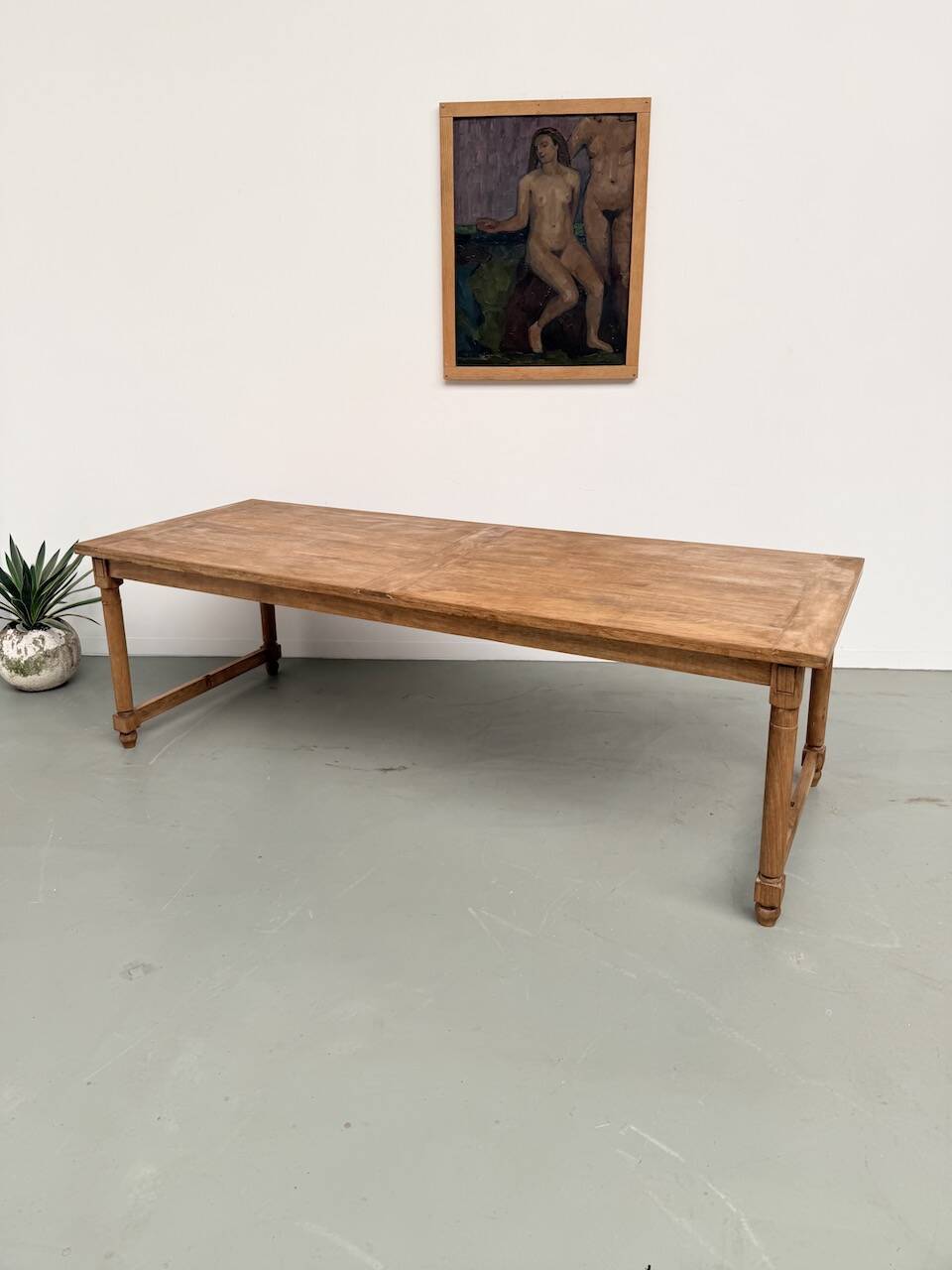 XL beech farmhouse table