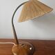 Rare table lamp Temde, teak and sisal, Switzerland, 1960s