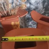 Trio of terracotta vases, unique pieces