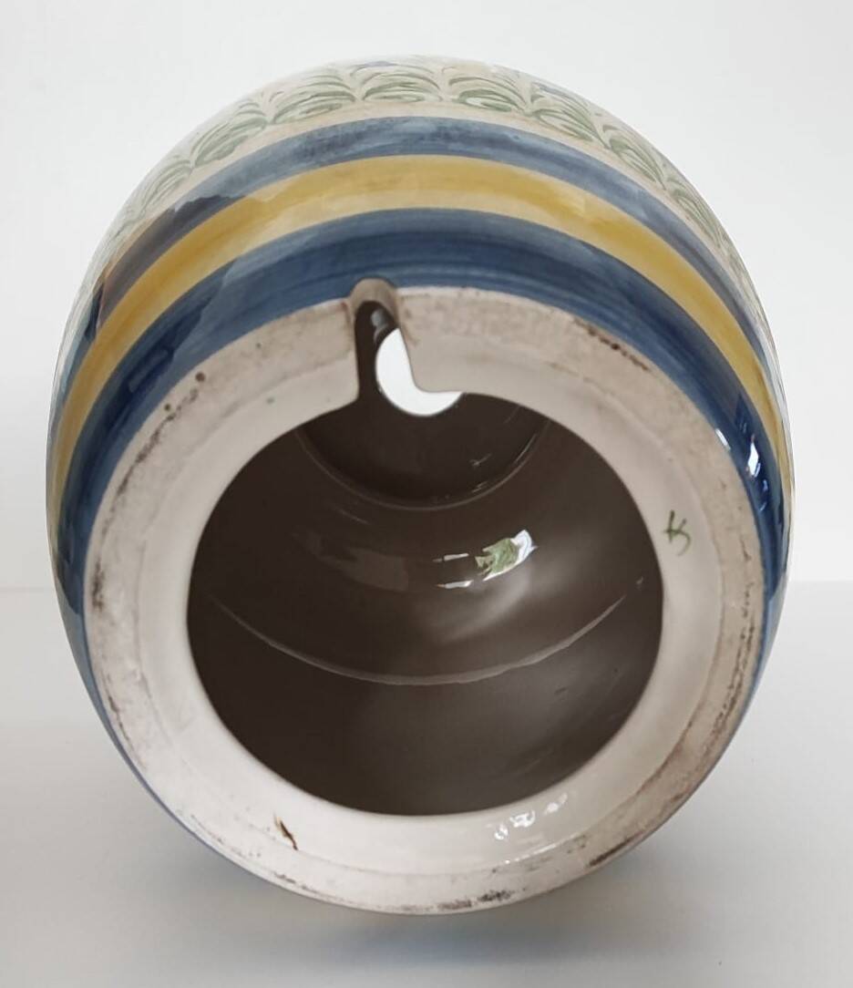 Hand-painted ceramic vase with floral decoration – H 33 cm