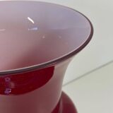 Italian Red and White Murano Glass Vase by Venini