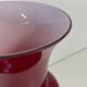 Italian Red and White Murano Glass Vase by Venini