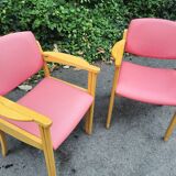 Series of 4 vintage armchairs 70s-80s