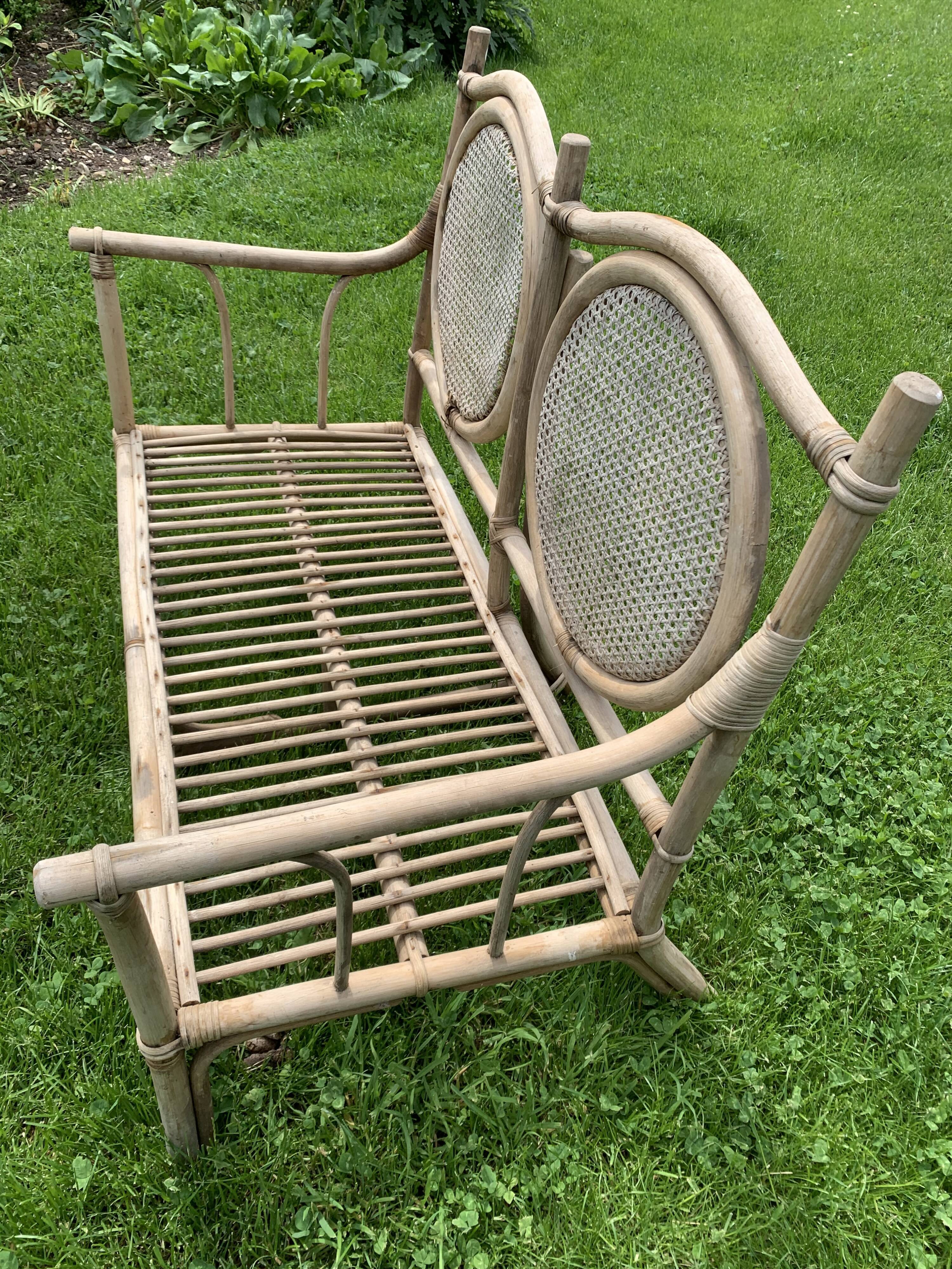 Old rattan sofa