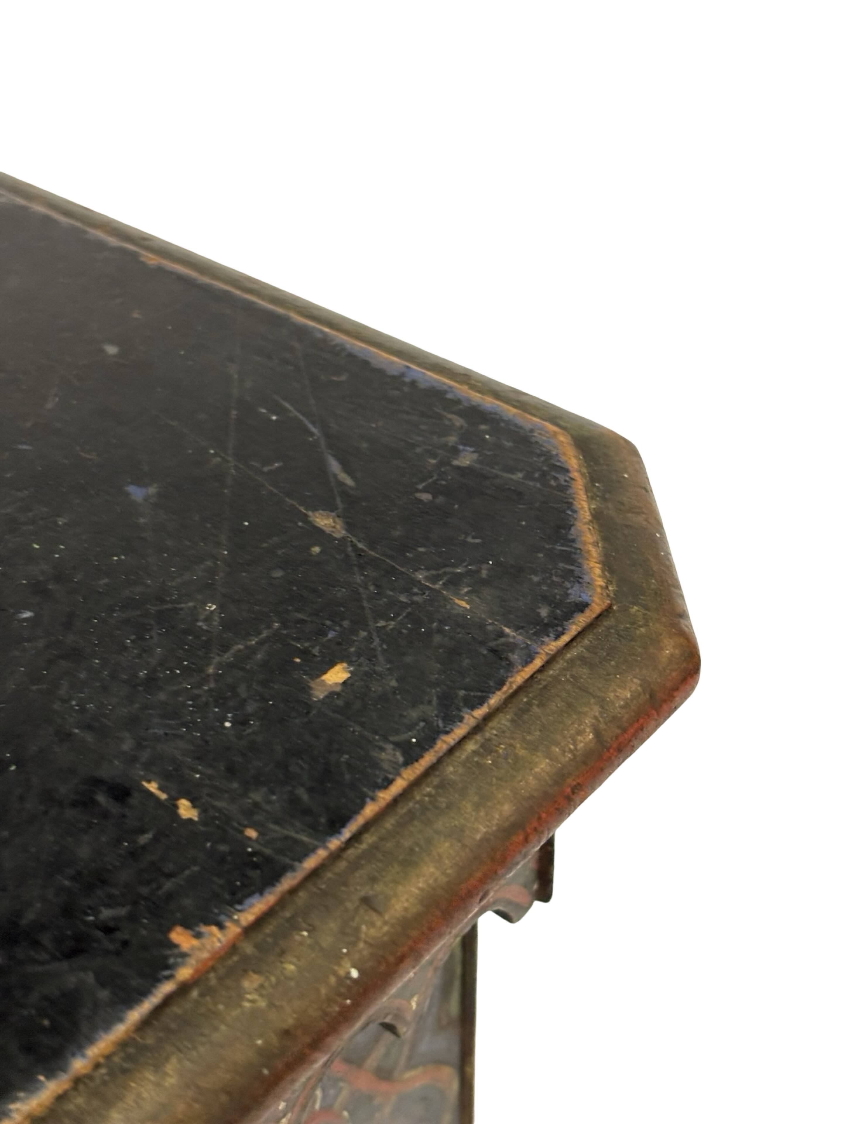 Antique hand-painted Moroccan Moorish Zouak side table