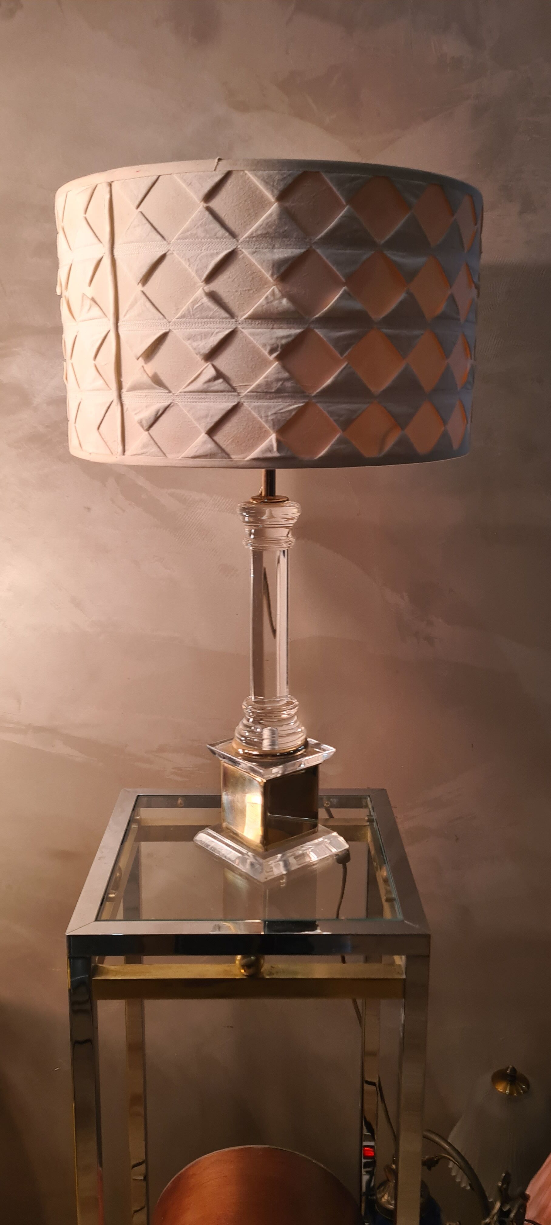 Living room lamp plexi and brass italian desing and deluxe lampshade 58x35