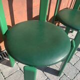 6 Bruno Rey Kush & co Green Stackable Chairs Circa 1970