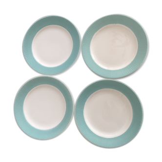 Turquoise dessert plates "Bee's Nest", 1960