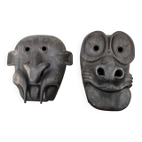 Pair of Asian theater masks