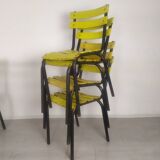 18 yellow metal bistro chairs