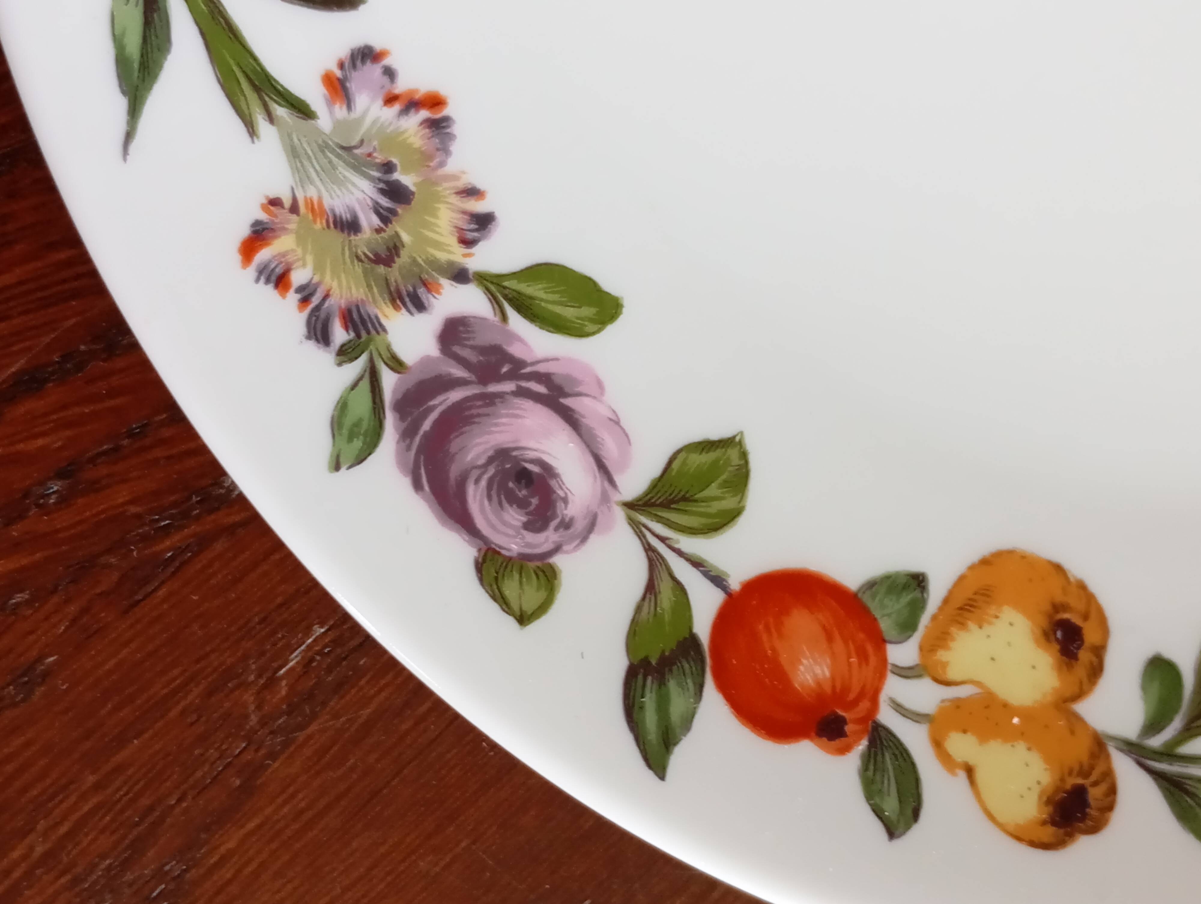 Dish & 12 dessert plates Porcelain of Paris "The Four Seasons"