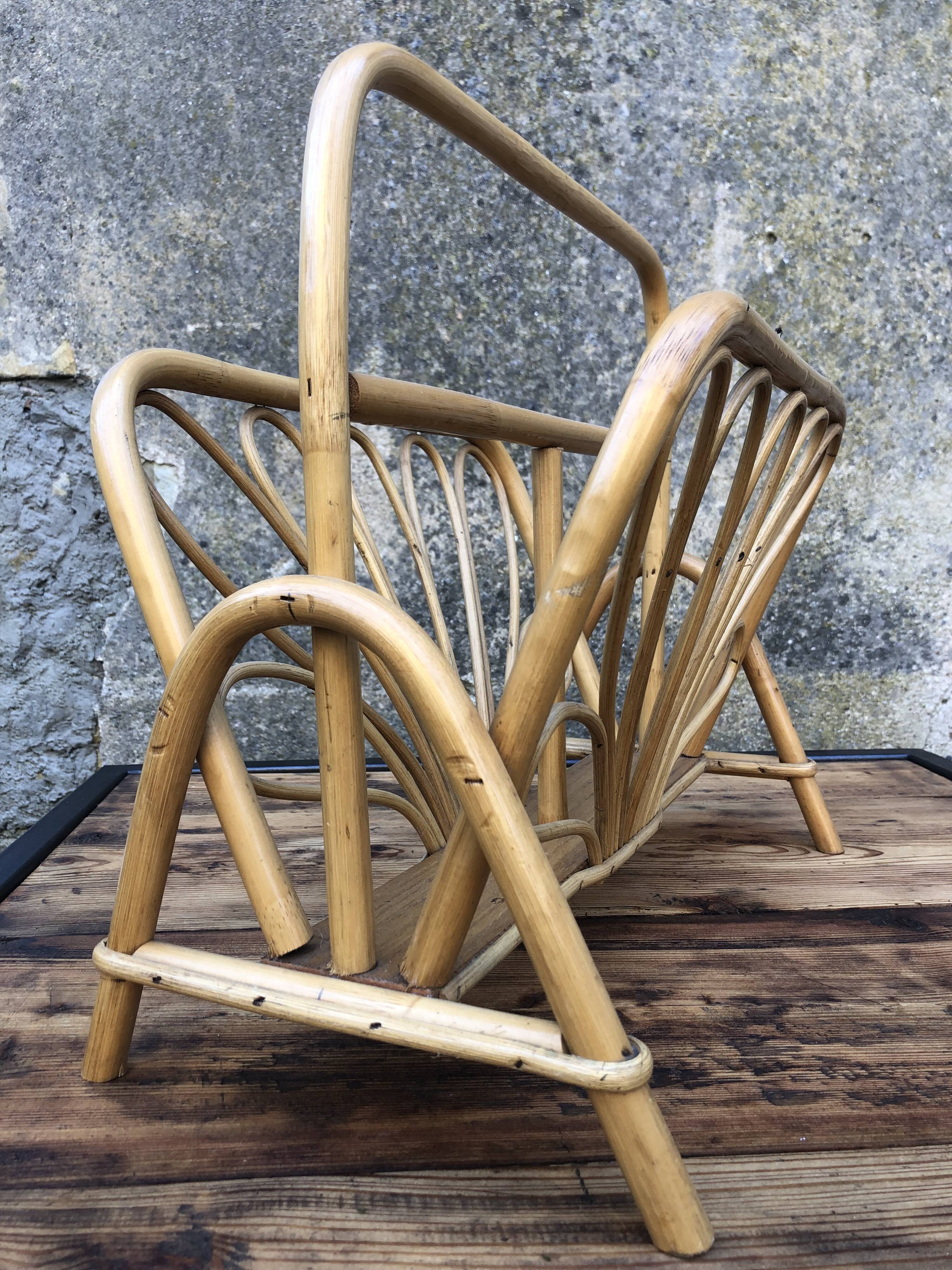 Rattan magazine holders