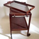 Rolling trolley with removable tray Mahogany 1930s