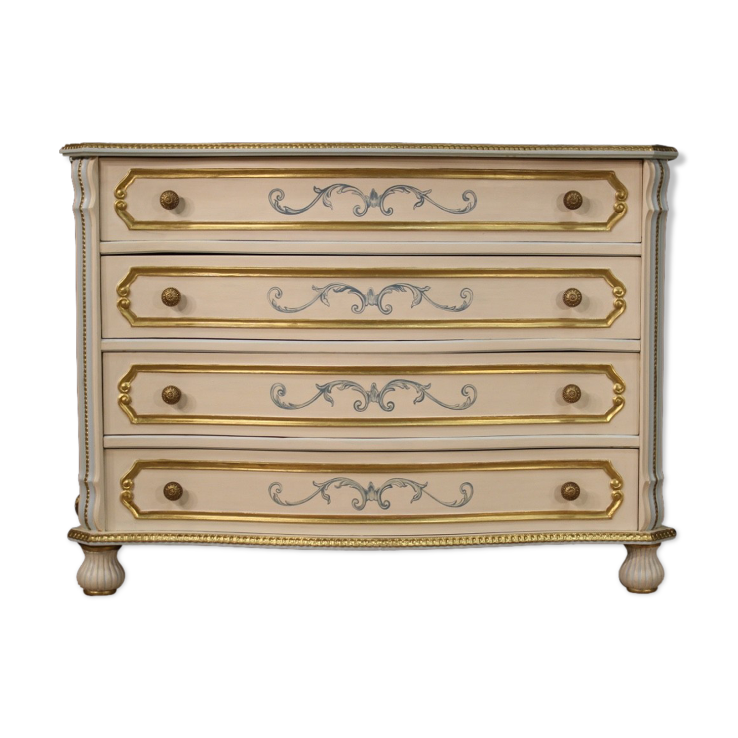 Italian dresser in lacquered, painted and gilded wood