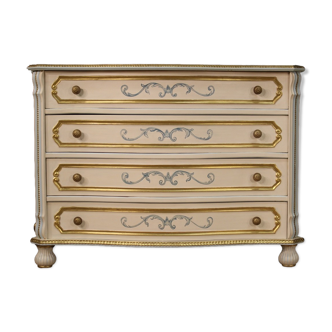 Italian dresser in lacquered, painted and gilded wood