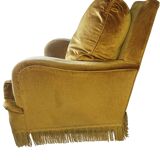 Pair of vintage gold velvet armchairs - excellent condition