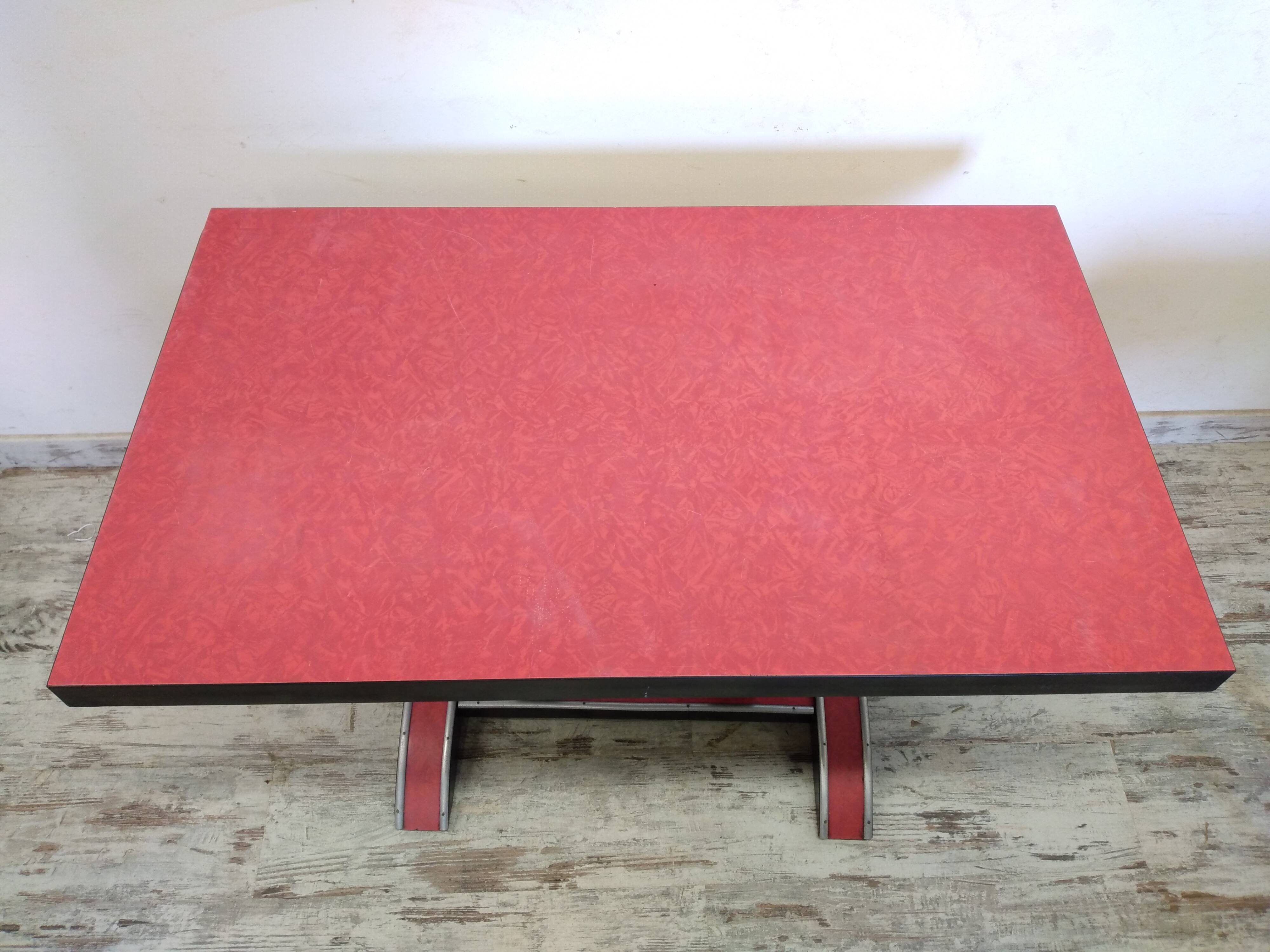 Red bistro table 50s