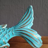 Fish Turquoise Vase 1950 Paby