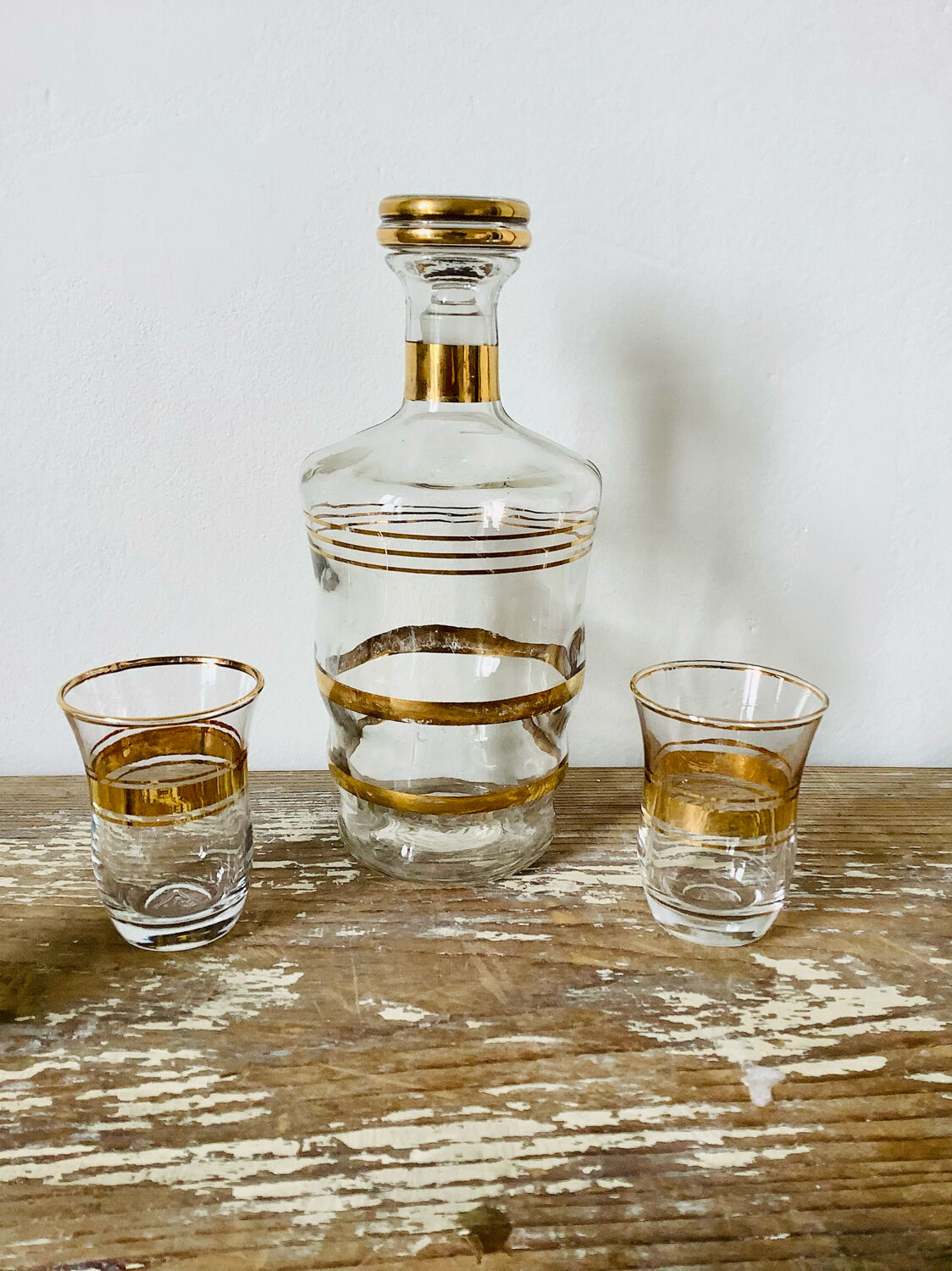Carafe and shot glasses