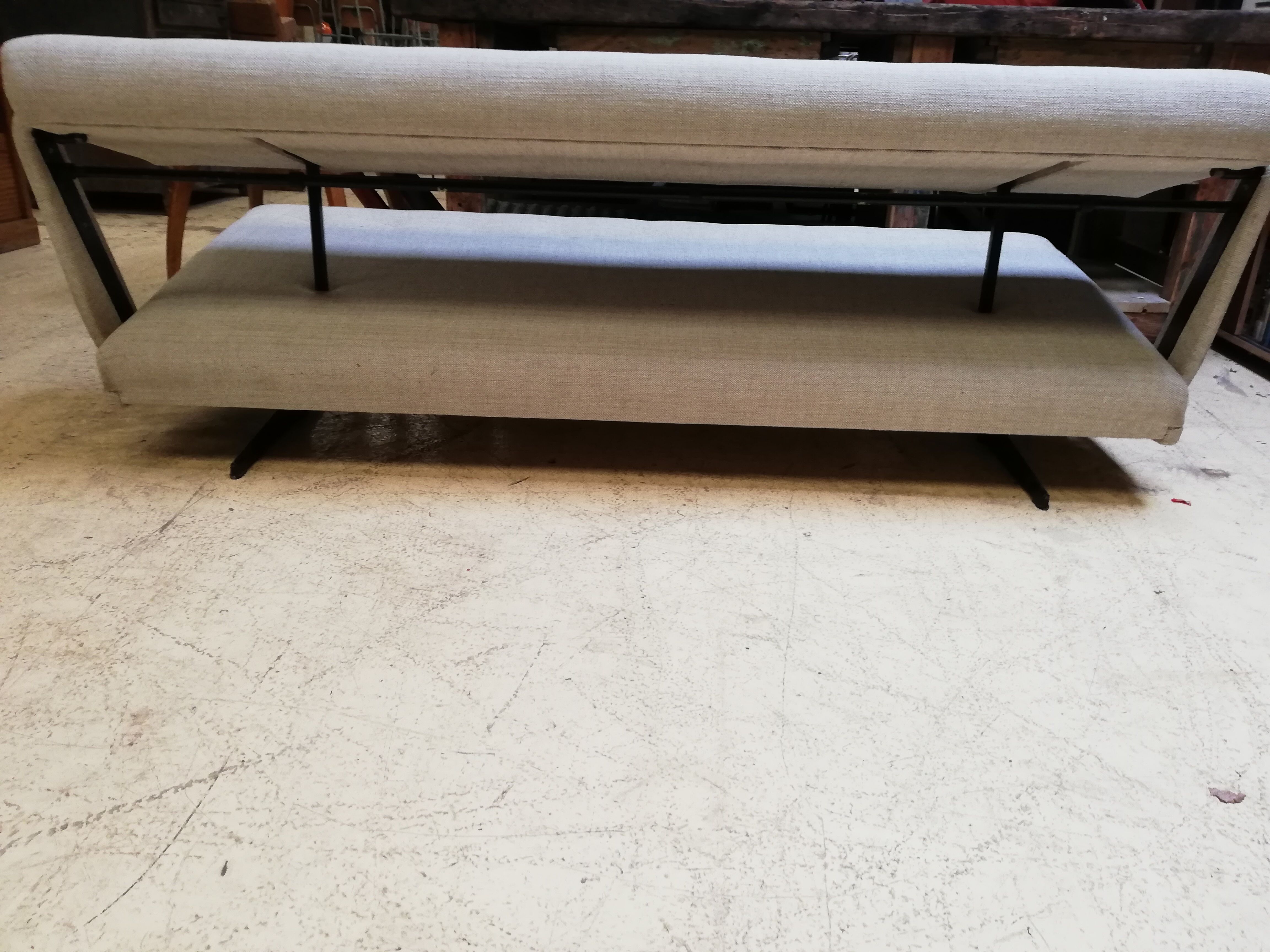 Large vintage convertible sofa bed, 70s, Czechoslovakia