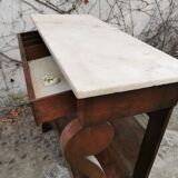 Console in walnut and marble, early 19th century