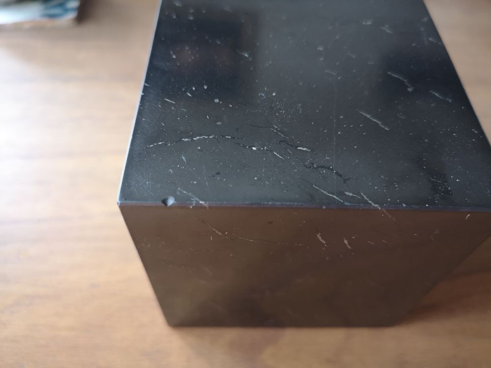 Presse papier / serre livre cube marbre noir - années 1970