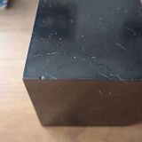 Presse papier / serre livre cube marbre noir - années 1970