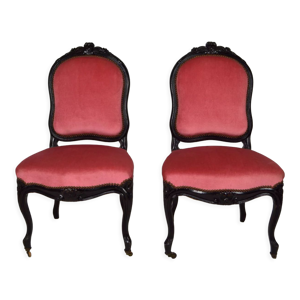 Chaises Napoléon III en bois noirci