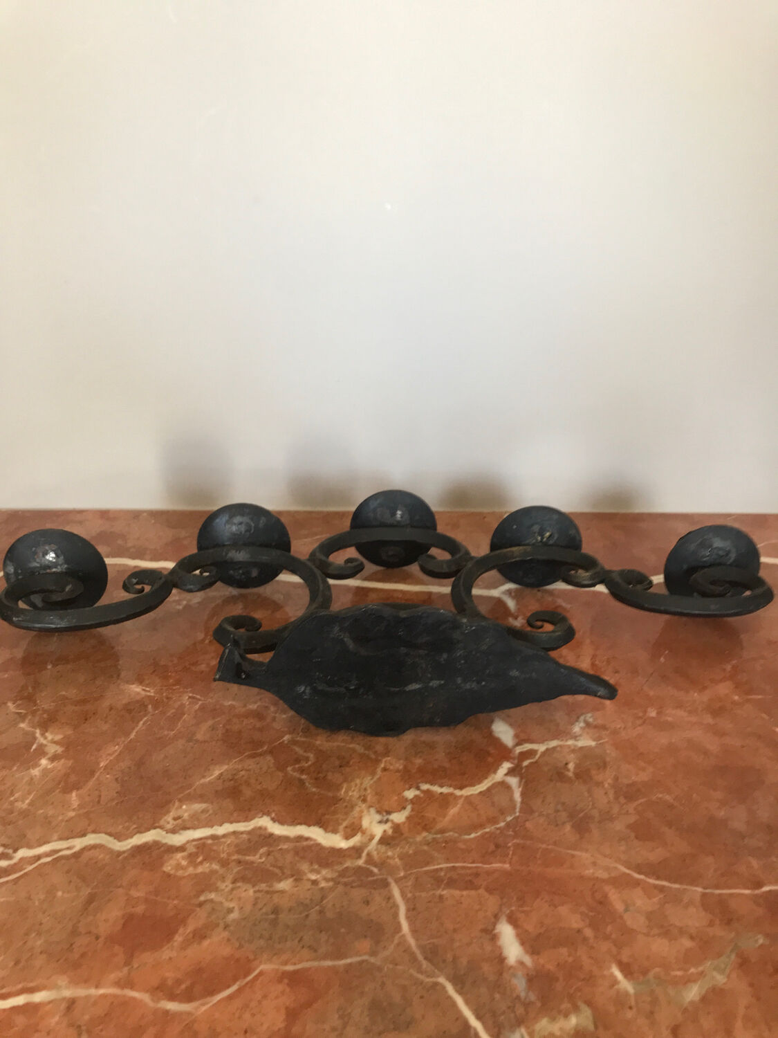 Wrought iron candlestick 5 branches