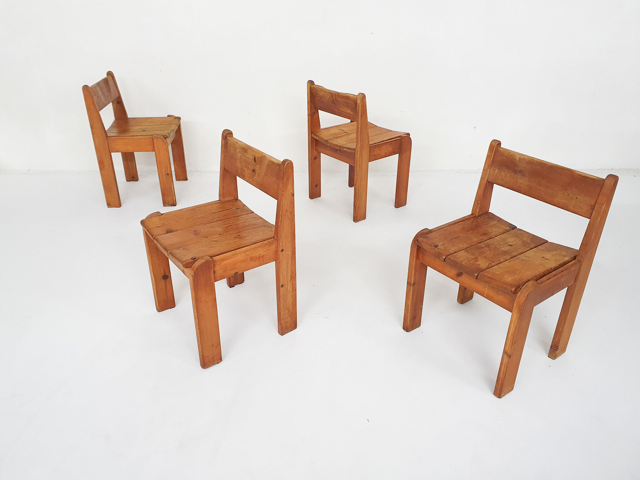 Set of four dining chairs by Ate van Apeldoorn for Houtwerk Hattem, The Netherlands 1970's