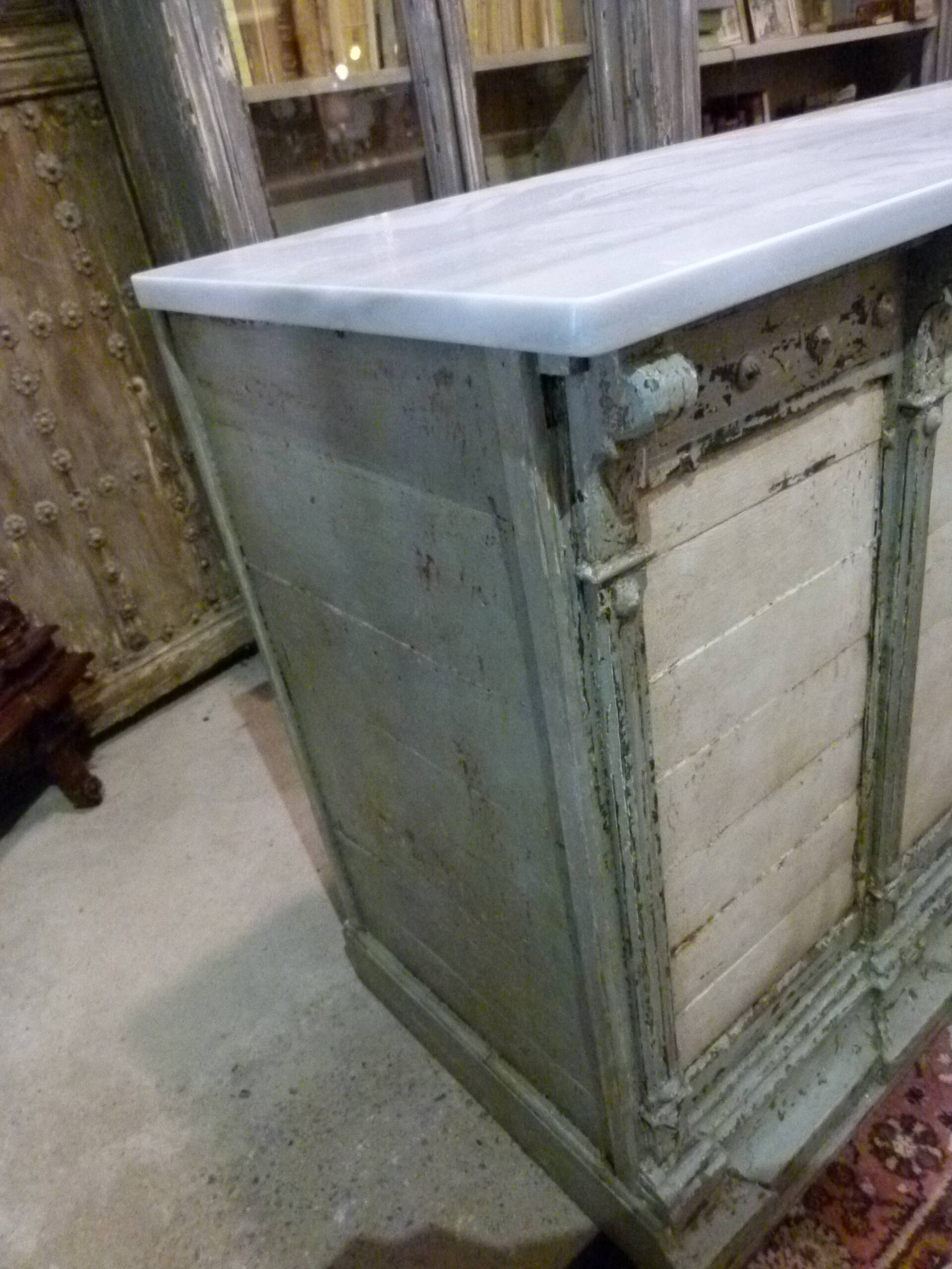 Comptoir bois paint et marbre