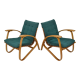 Paire de fauteuils en bois de hêtre courbé, design Jan Vaněk, années 1930.
