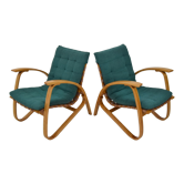Paire de fauteuils en bois de hêtre courbé, design Jan Vaněk, années 1930.