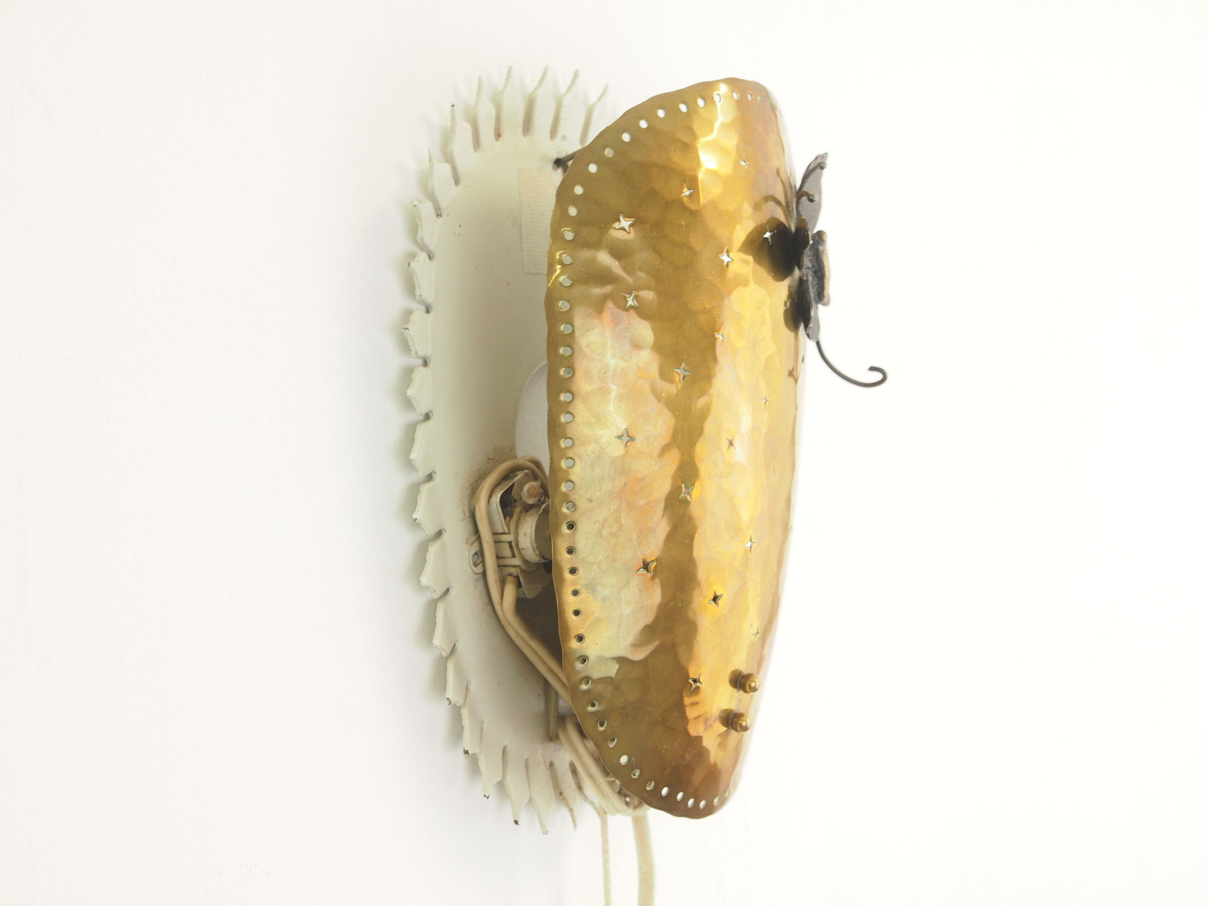 Mid century brass wall sconce