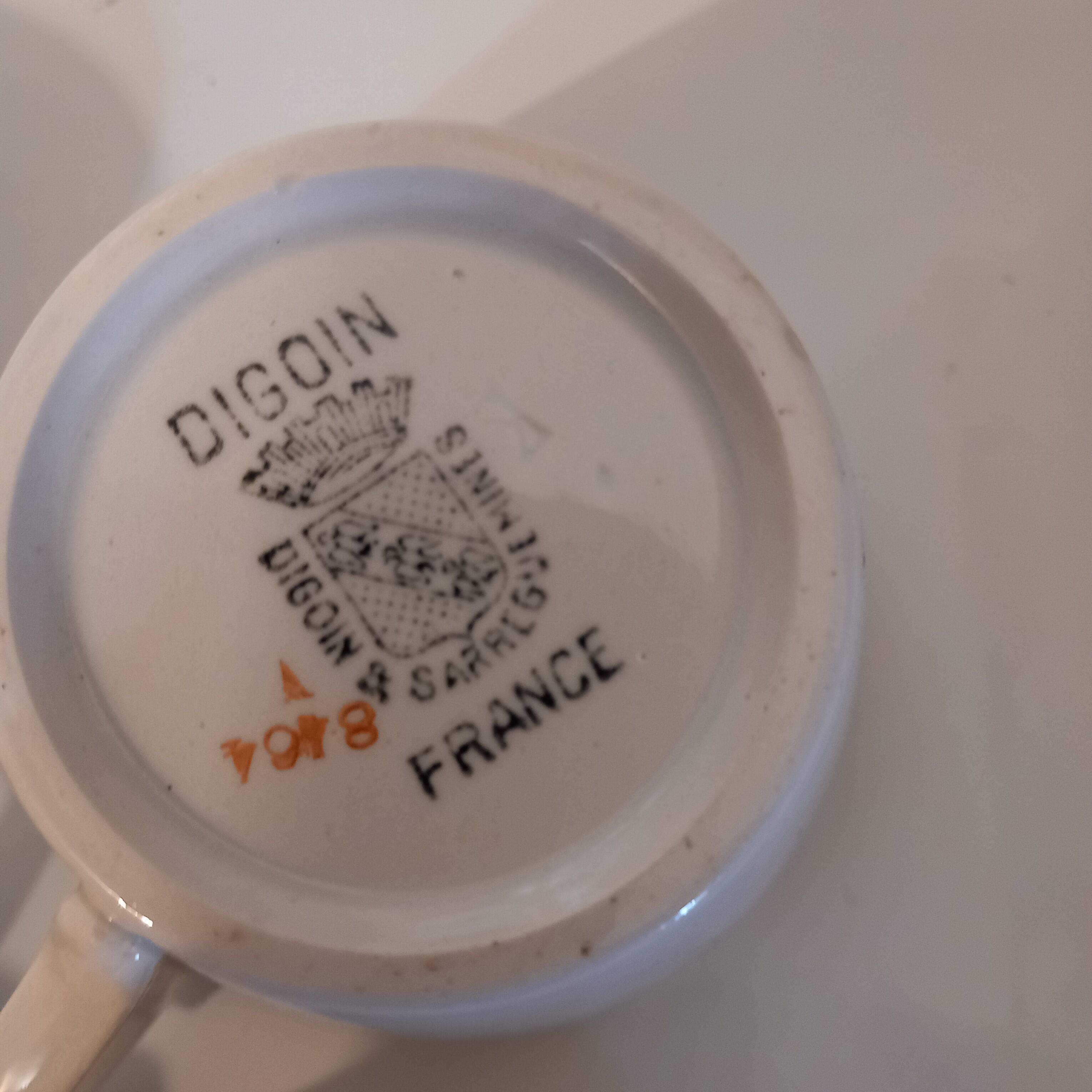 Lot 4 tasses Digoin Sarreguemines