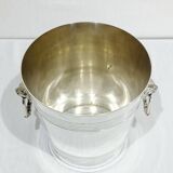 Seau à champagne en métal argenté, tête de lion