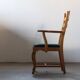Vintage Brutalist Oak Razorblade Green Striped Armchair by H Kjærnulf, 1960