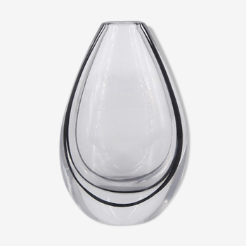 Scandinavian glass vase contour by Vicke Lindstrand for Kosta, 1950s