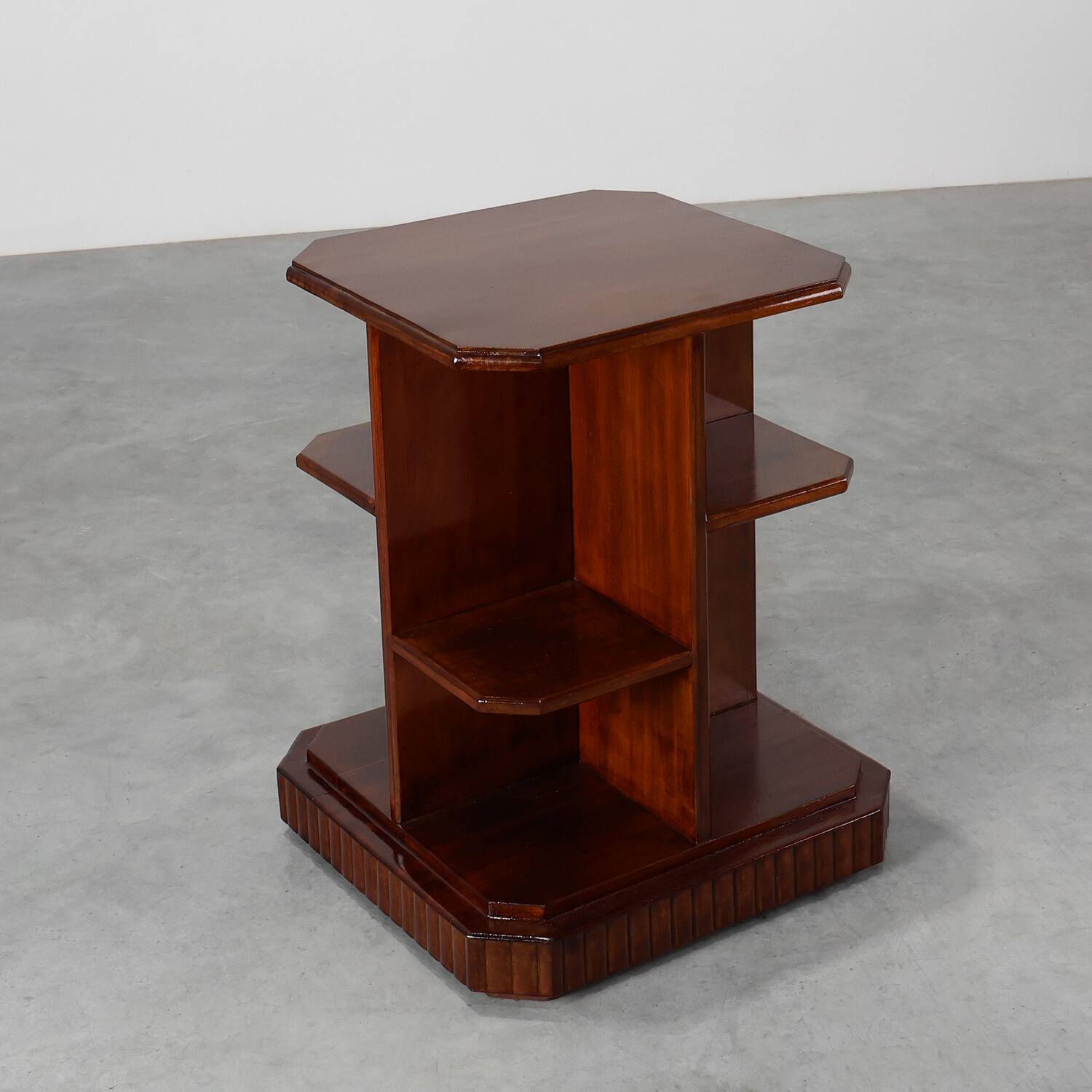 French Art Deco Side Table in Wood, circa 1920