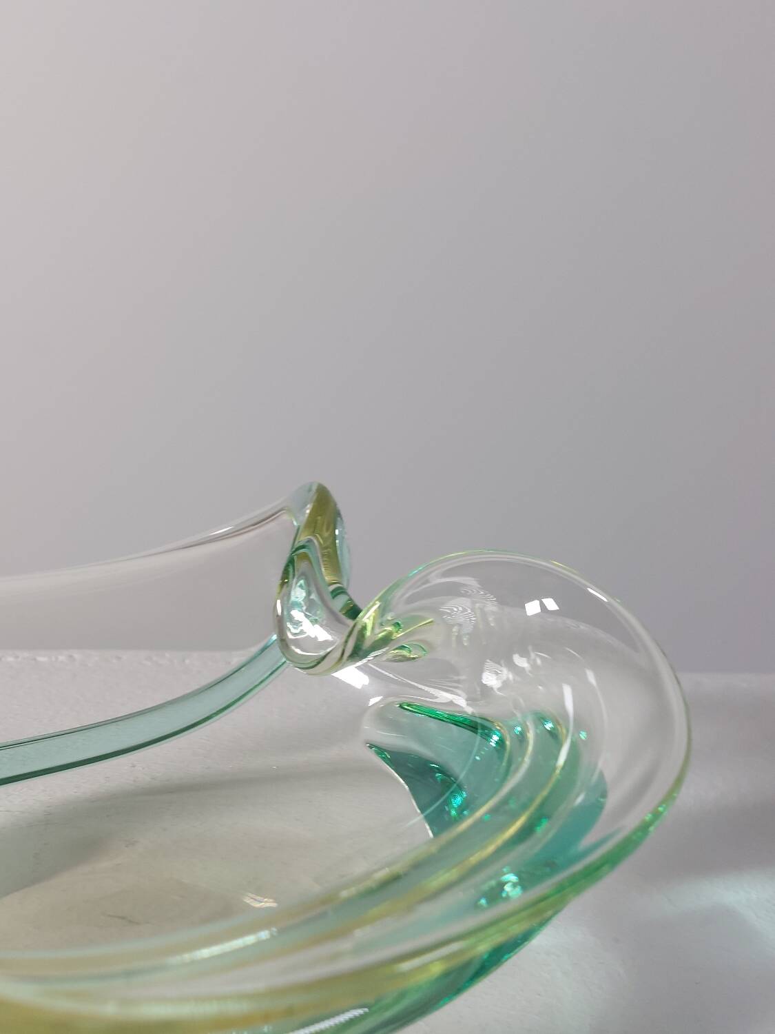 Vintage mid-century artisanal glass catchall.