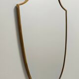 Vintage Brass Shield Shaped Wall Mirror, Italy