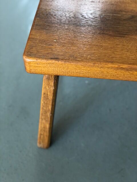 Varnished solid wood bench