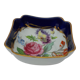 Square cup in Limoges art porcelain Bleu de four